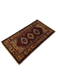 Resim El Dokuma Göbekli Sıfır Yahyalı Halısı 89x167 Kök Boya %100 Yün Halı Kırmızı 