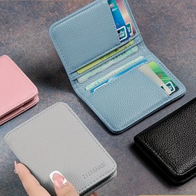 Resim RFID Engelleme Kadın Cüzdanı - Kart, Para ve Kimlik İçin 8 Yuvalı Kompakt Tutucu - Manyetik Kapatma ile Hafif Mavi - Kendisine İdeal Hediye, Doğum Günü, Sevgililer Günü, Yılbaşı, Okula Dönüş, Sevimli Cüzdan 