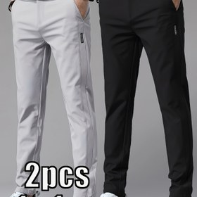 Resim 2 Adet Erkek Hafif Düz Paça Pantolon - Buz Kaygan Lif Kumaş, Nefes Alabilir & Esnek, Her Mevsim İçin Günlük ve İş Casual Pantolonları Dış Mekan, Yürüyüş, Günlük Kullanım - Makinede Yıkanabilir, Cepli Düz Renk, Rahat Pantolonlar, Sade Tasarım, Esnek Malzeme, Yürüyüş Pantolonu, Klasik Stil, Dayanıklı Yapı, Çok Yönlü Pantolonlar, Açık Hava Tutkunları 