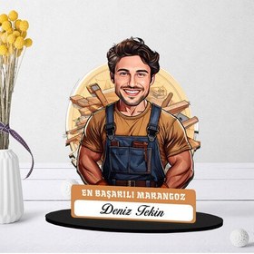 Resim Kişiye Özel Erkek Marangoza Hediye Karikatürlü Biblo 