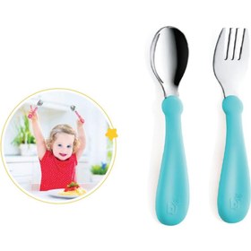Resim Nessiworld Paslanmaz Çelik Çatal Kaşık Seti 522 Turkuaz 