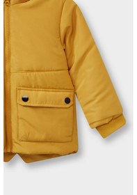 Resim DeFacto Erkek Bebek Pelüş Astarlı Su itici Kumaş Detay Kapüşonlu Şişme Mont C7761A524WNYL74 