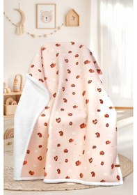 Resim Fluffy Bebek Battaniyesi 80x100 Cm Ada Kundak Puset Çift Taraflı Koyun Tüyü Battaniye 