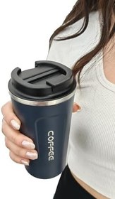 Resim 304 L Çelik Vakumlu Lacivert 500 ml Kahve El Termos Mug cin399lc 