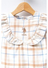 Resim U.s. Polo Assn. Kız Bebek Ekose Elbise Beyaz Usb2379 Çok Renkli 