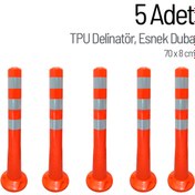 Resim İleri Trafik 5'li Delinatör Seti 70x8 cm TPU, Esnek Duba 