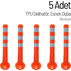 Resim İleri Trafik 5'li Delinatör Seti 70x8 cm TPU, Esnek Duba 