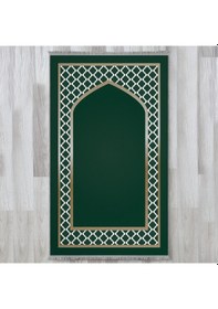 Resim Evaşk EVASK803G80 Namazlık Dokuma Halı Kaymaz Muslumana Seccade Yeşil 