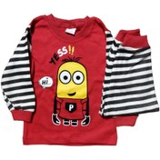 Resim Süpermini Yess Minion Baskılı Bebek Pijama Takımı 