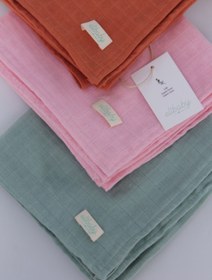 Resim elibaby 3’lü %100 Organik Pamuk Müslin Örtü Seti Kız Bebek Model 3 (PEMBE, TARÇIN, NİL 3 ADET 75x85 CM) 