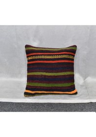 Resim Zehra Abla Halı Yeni El Dokuma Dekoratif Kilim Kırlent Yastık Kılıfı 6482 Çok Renkli 