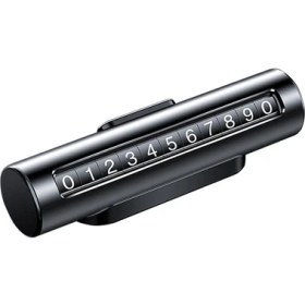 Resim ZSZH Araba Metal Rulo Yaratıcı Geçici Park Kartı Otopark Numarası Kartı-Siyah (Yurt Dışından) 