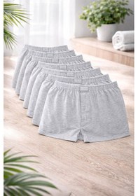 Resim Seher Yıldızı Erkek Penye Boxer 8'li Set Gri 