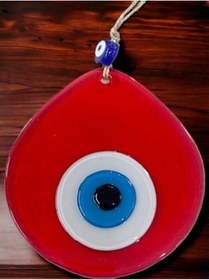 Resim Orta Boy Şeffaf Kırmızı Damla Desen Nazar Boncuklu Duvar Dekoru 