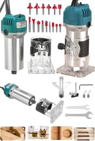 Resim MoonTech MOONSHOP 4400 Watt Profesyonel Formika Traşlama Freze Makinası Ve Uçları 6 Mm Pens 2 Yıl Garantili 