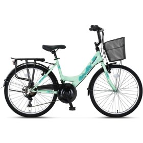 Resim 2608 Safıro Sepetli Kadın Şehir Bisikleti 26 Jant 21 Vites Mint Mint 