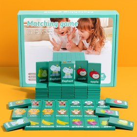 Resim Çocuklar için Domino Eşleştirme Oyunu - Hayvan ve Meyveli Ahşap Puzzle Oyuncak, Eğitici, İnteraktif Öğrenme Oyunu, Bebekler için Zeka ve Motor Becerilerini Geliştirir, Eğlenceli Aile Oyun Gecesi Etkinliği, Domino Oyunu, Eğlenceli Tasarım 