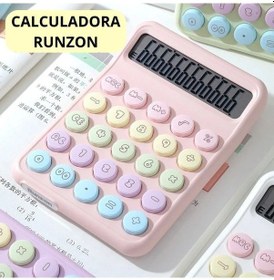 Resim Go İthalat Runzon Renkli Hesap Makinesi Yuvarlak Uçlu 12 Hane Mavi Rz-822 Çok Renkli 