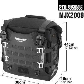 Resim Rhinowalk 20L Quick Release Yan Çanta, Mechanıc Seri - Su Geçirmez, Dayanıklı, Hızlı Tak-Çıkar Sistemli Motosiklet Çantası (Adet) 