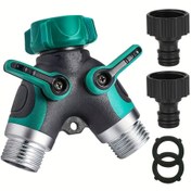 Resim 3/5 adet Y-Tipi Yönlendirici Valfi, Çinko Alaşım, AB Standart Konu, 3/4" NPT, siyah nipple adaptörü ve hızlı konektör ile, bahçe hortumu, sulama, araba yıkama, çiçeklenme için 