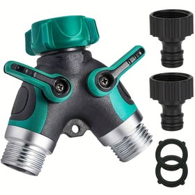 Resim 3/5 adet Y-Tipi Yönlendirici Valfi, Çinko Alaşım, AB Standart Konu, 3/4" NPT, siyah nipple adaptörü ve hızlı konektör ile, bahçe hortumu, sulama, araba yıkama, çiçeklenme için 