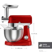 Resim Karaca Multicast Plus Döküm Hamur Yoğurma Makinesi Red 5l 