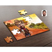 Resim Kişiye Özel Kovboy Karikatürlü Ahşap Puzzle-1 