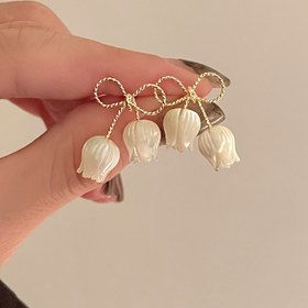 Resim Şık Fransız Lale Kurdele Küpe 