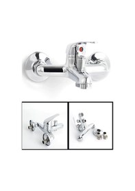 Resim Kustar Elmas Banyo Duş Bataryası Krom 