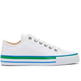 Resim Kadın Beyaz Kumaş Sneaker 