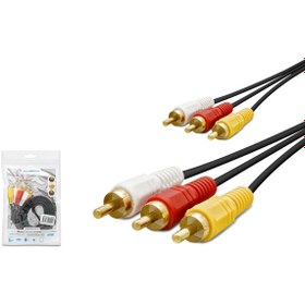 Resim HADRON Hdx1038 3rca (M) To 3rca (M) Kablo Gold 1.5m Siyah 