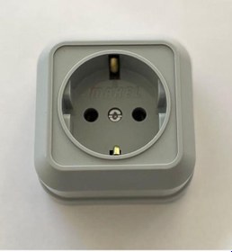 Resim Makel Sıva Üstü Gri Topraklı Priz 