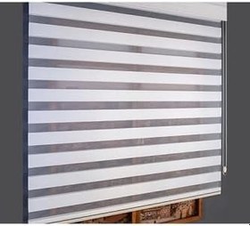 Resim Bambu Zebra Stor Perde Eteği Düz(Aküminyum Kasa Metal Ayak 1237, Beyaz, 70 x 200 