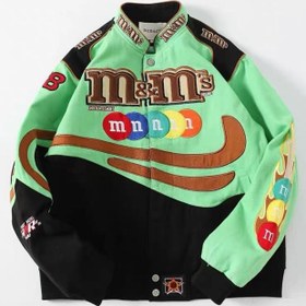 Resim M&M's Baharlık Kadife Beyzbol Ceket - Yeşil / S 