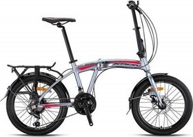 Resim Fd2100 20 Jant M.Disk Katlanır Bisiklet Füme-Kırmızı 