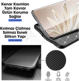 Resim Realme 12 Pro Plus Uyumlu Silikon Kılıf Karbon Desenli Kamera Korumalı Kapak Lacivert Lacivert 