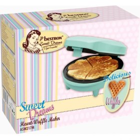 Resim Bestron Retro Kalp Şeklinde Waffle Makinesi 700 W 