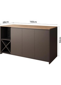 Resim Gustav G4723 4 Adet Bar Tabureli Mutfak Adası Antrasit Tabureli Sepet Antrasit Şaraplık Raflı Dolap 