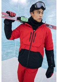 Resim Defacto Su İtici Slim Fit Dar Kesim Kapüşonlu Fermuarlı Kayak Montu F3796ax25wnrd296 Kırmızı-rd296 