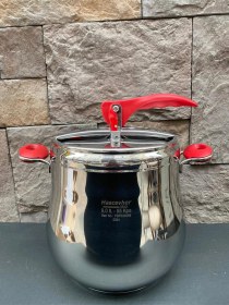 Resim Hascevher Esila Çelik 9 Lt Klasik Düdüklü Tencere Güveç Kırmızı 