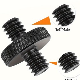 Resim 1/4" Erkek - 1/4" Dişi Kamera Montaj Vidası, Paslanmaz Çelik, Çift Uçlu Adaptör Omuz Montaj Aksesuarları için, Standart Kamera Kafesi Kurulumu, Tripod Aksesuarı 