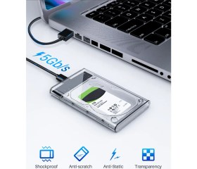 Resim Mj Tech 2.5 Sata USB 3.0 Şeffaf Harici SSD HDD Hard Disk Kutusu 8 Tb Şeffaf Disk 