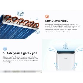 Resim Tcl Taşınabilir Kilima- 9000 Btu Inverter A Sınıfı Sessiz - Nem Alma Özellikli Taşınabilir Portatif Mobil Klima - TAC-09CPB/DL2 