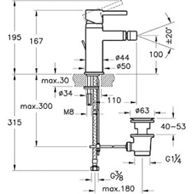Resim Minimax S A41988 Bide Bataryası Sifon Kumandalı Krom 