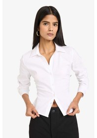 Resim Defacto Fitted Bengalin Uzun Kollu Gömlek Y3128az25auwt36 Beyaz 