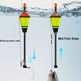 Resim 2 Adet Yüksek Hassasiyetli Otomatik Balıkçılık Kancası Ayarlayıcı Paslanmaz Çelik & PVC Şamandıralarla - Sarı & Siyah Tasarım, Başlangıç Seviyesi ve Meraklılar İçin İdeal, Tatlısu ve Tuzlu Su Balıkçılığı İçin Mükemmel, Balıkçılık Ekipmanı 