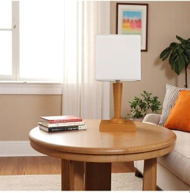 Resim Vepel Minimal Kahverengi Abajur Ahşap 