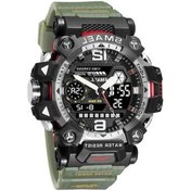 Resim Bosphorusboutique02 Smael 8072 Alaşım Çok Fonksiyonlu Elektronik Saat Erkek, Çift Ekran Su Geçirmez, Ordu Yeşili Çok Renkli 