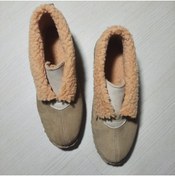 Resim KAPAR Hakiki Deri Kürklü Panduf Evde İç ve Dış Mekanlarda Kullanılacak Kışlık Bot 