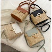 Resim 2025 Trendy Hasır Plaj Çantası – Hafif ve Kilitli, Seyahat, Alışveriş ve Açık Hava Etkinlikleri İçin Uniseks Crossbody Çanta | Minimalist Tasarım, Eller Serbest Kullanım 